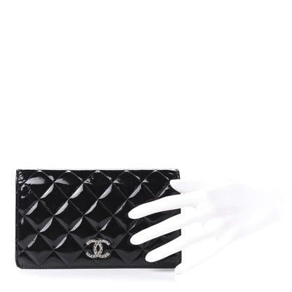 Chanel Patent Quilted Brilliant Yen Wallet Black 2 of 10