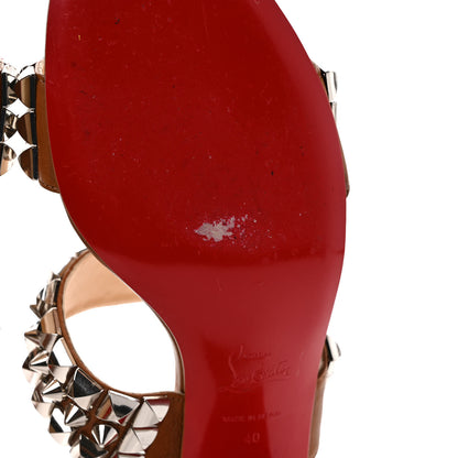 Christian Louboutin Calfskin Studded Tina Goes Mad 55 Slide Sandals 40 Cuoio 9 of 11