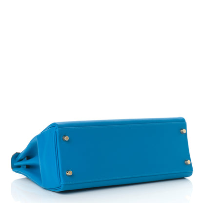 Hermes Evercolor Kelly Retourne 32 Bleu Hydra 3 of 8