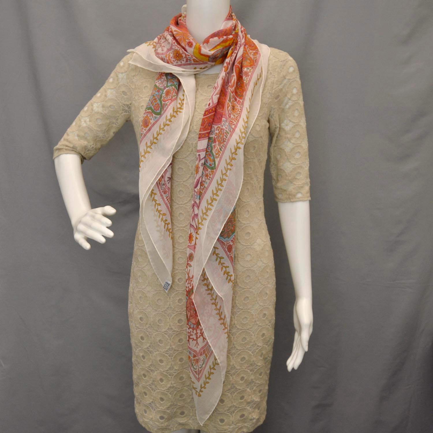Hermes Mousseline Aux Portes Du Palais 140 Shawl Scarf 5 of 10