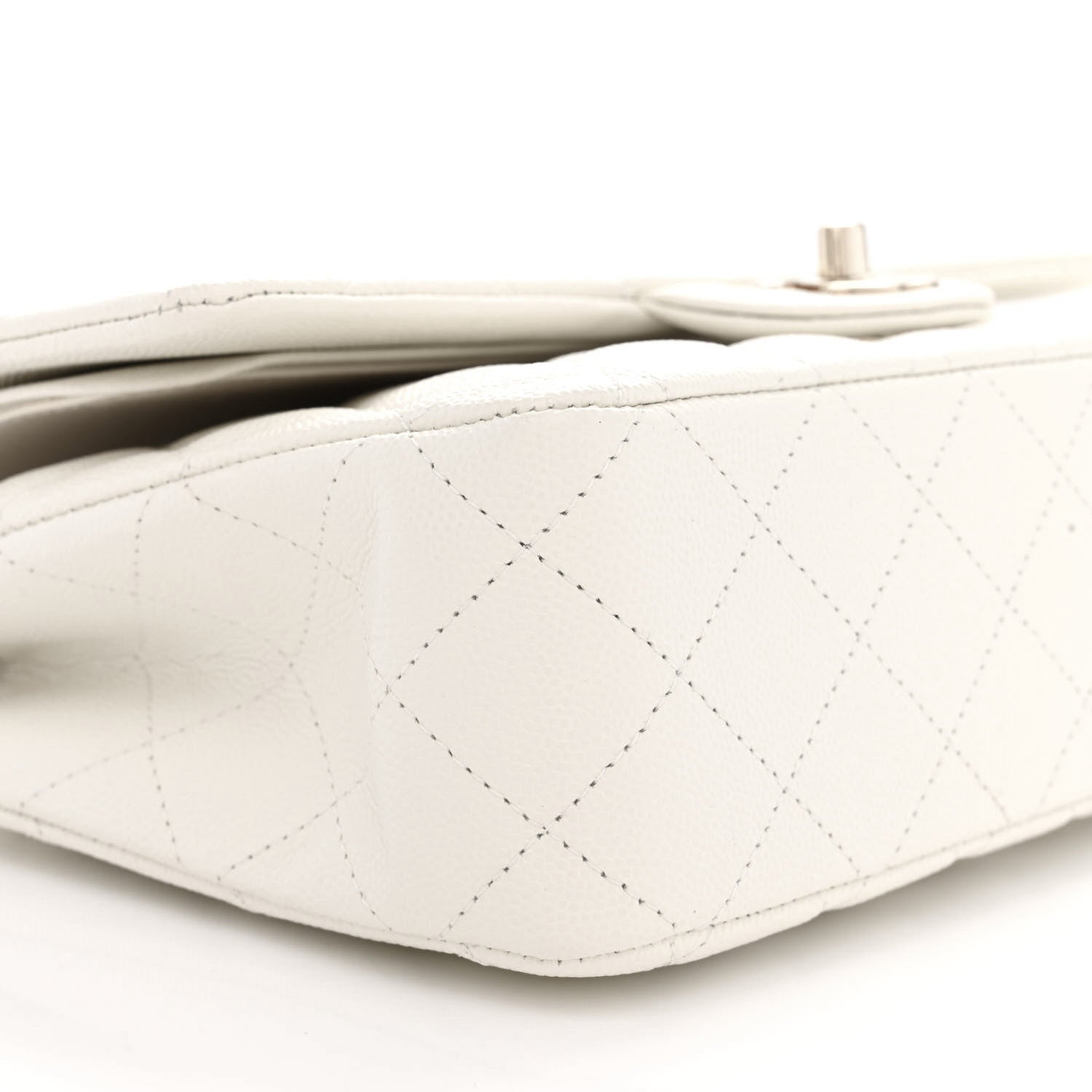 Chanel Caviar Quilted Medium Double Flap White 10 of 11