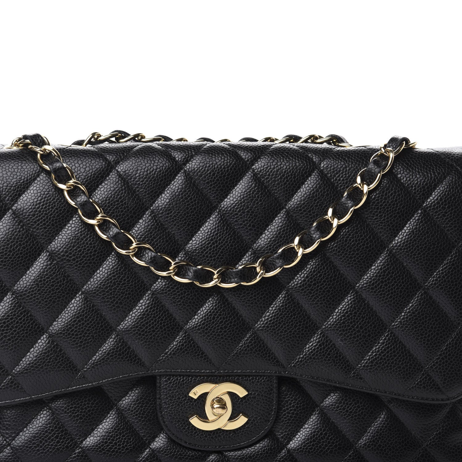 Chanel Caviar Quilted Jumbo Single Flap Black 11 of 12