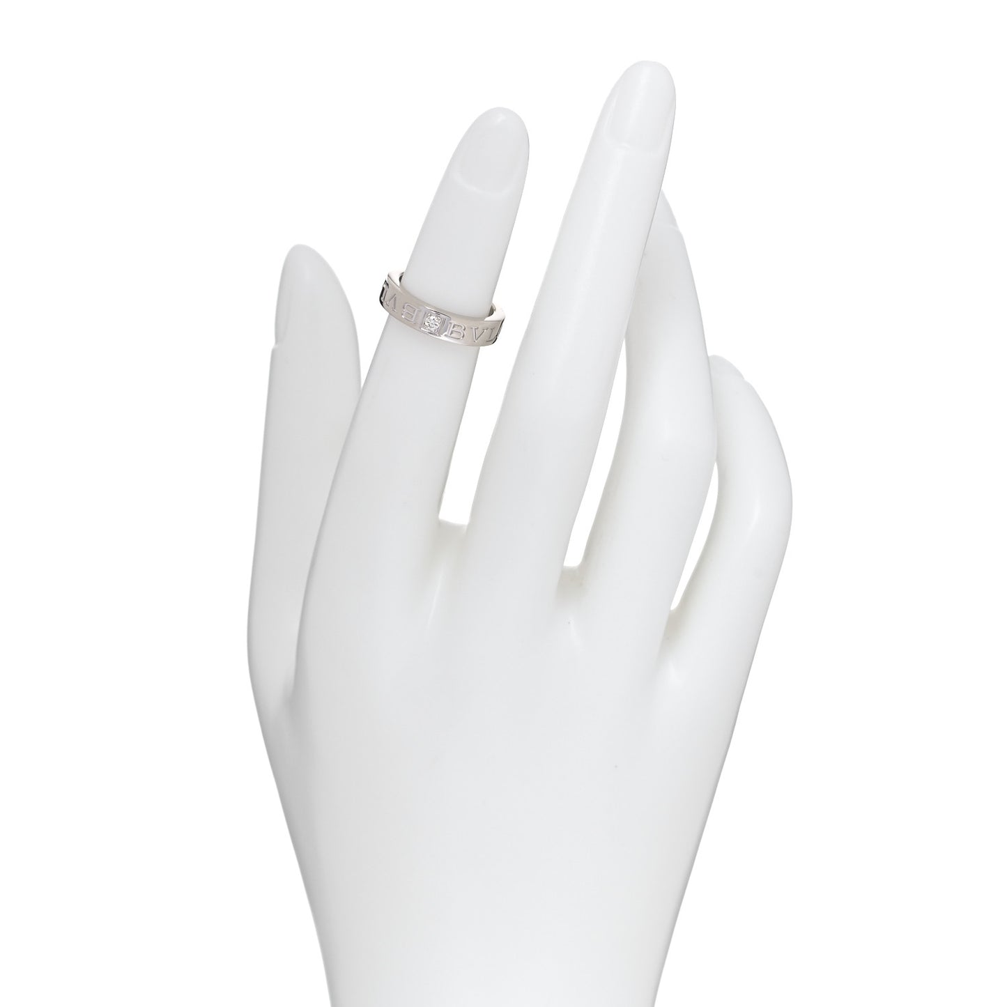 18K White Gold Diamond B.Zero1 Essential Band Ring 46 3.75