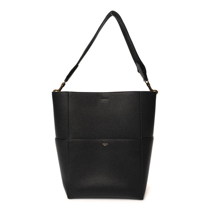 Celine Soft Grained Calfskin Sangle Bucket Bag Black 1 of 11