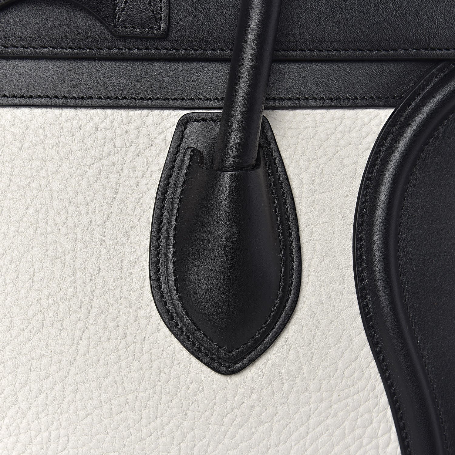 Celine Bullhide Calfskin Mini Bi-Color Luggage Black White 10 of 17
