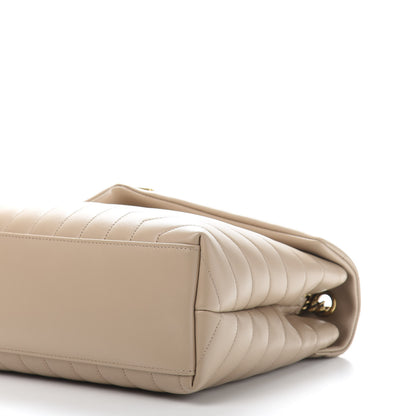 Saint Laurent Calfskin Y Quilted Monogram Medium Loulou Chain Satchel Nude Powder 10 of 12