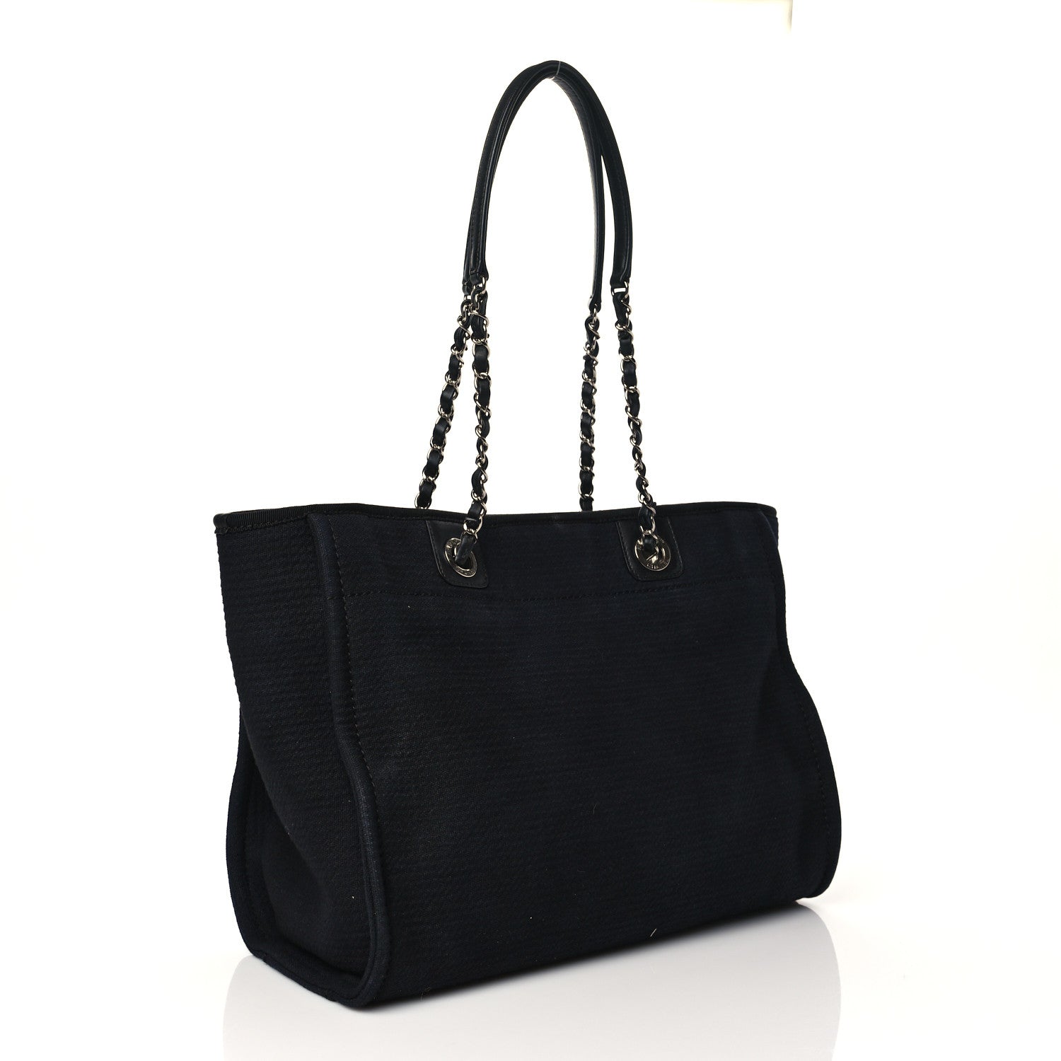 Chanel Canvas Small Deauville Tote Black 4 of 12