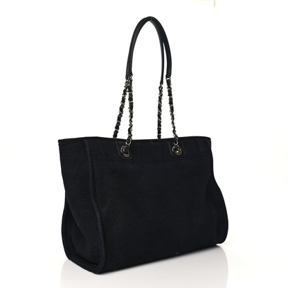 Chanel Canvas Small Deauville Tote Black 4 of 12