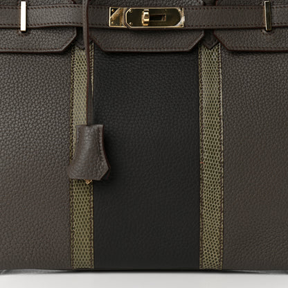 Hermes Taurillon Clemence Lizard Club Birkin 35 Etain Graphite 9 of 10