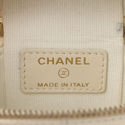 Chanel Caviar Quilted Small Handle With Care Vanity Case With Chain White 6 of 11