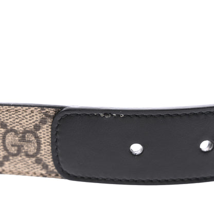 Gucci GG Supreme Monogram Matte Plutone Calfskin Double G 30mm Belt 75 30 Beige Ebony Black 6 of 7
