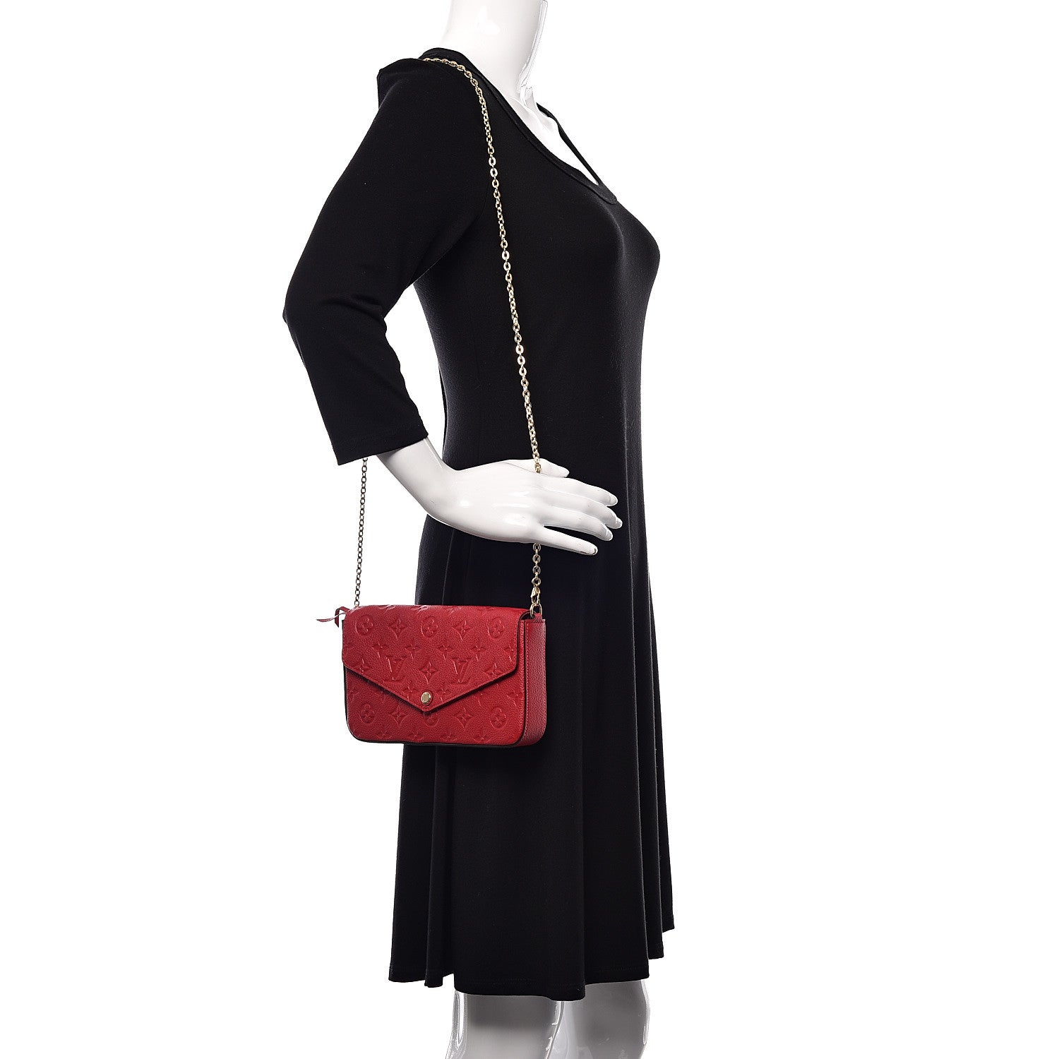 Louis Vuitton Empreinte Pochette Felicie Chain Wallet Cherry 2 of 10