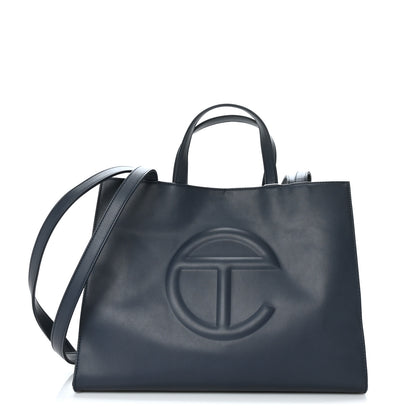 Telfar Vegan Leather Medium Shopping Bag Navy 1 of 8