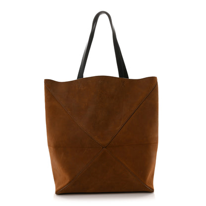 Loewe Suede Large Puzzle Fold Tote Cognac 1 of 9