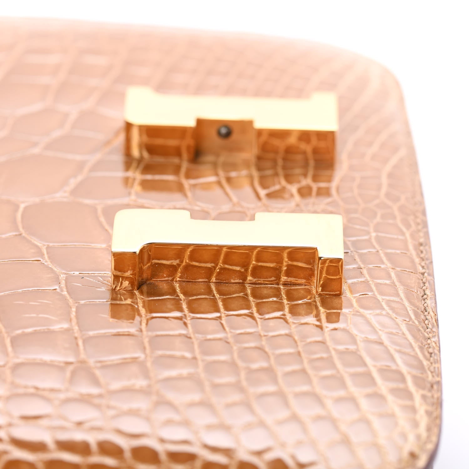 Hermes Shiny Alligator Constance 18 Tabac Camel 13 of 24