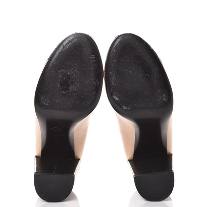 Chanel Lambskin Pearls Cap Toe Pumps 36.5 Beige Black 7 of 12