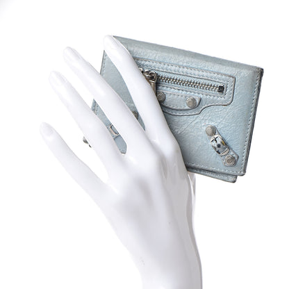 Balenciaga Agneau Giant 12 Silver Hardware Card Case Bleu Opaline 2 of 11