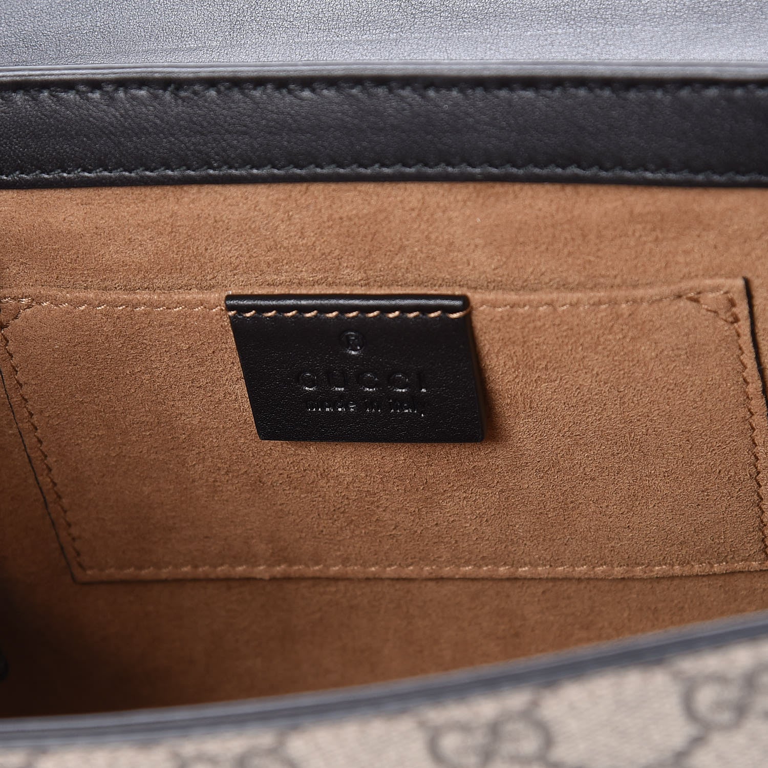 Gucci GG Supreme Monogram Calfskin Small Padlock Shoulder Bag Beige Black Cuir 4 of 9