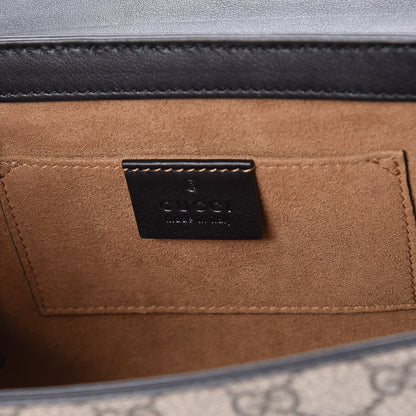 Gucci GG Supreme Monogram Calfskin Small Padlock Shoulder Bag Beige Black Cuir 4 of 9