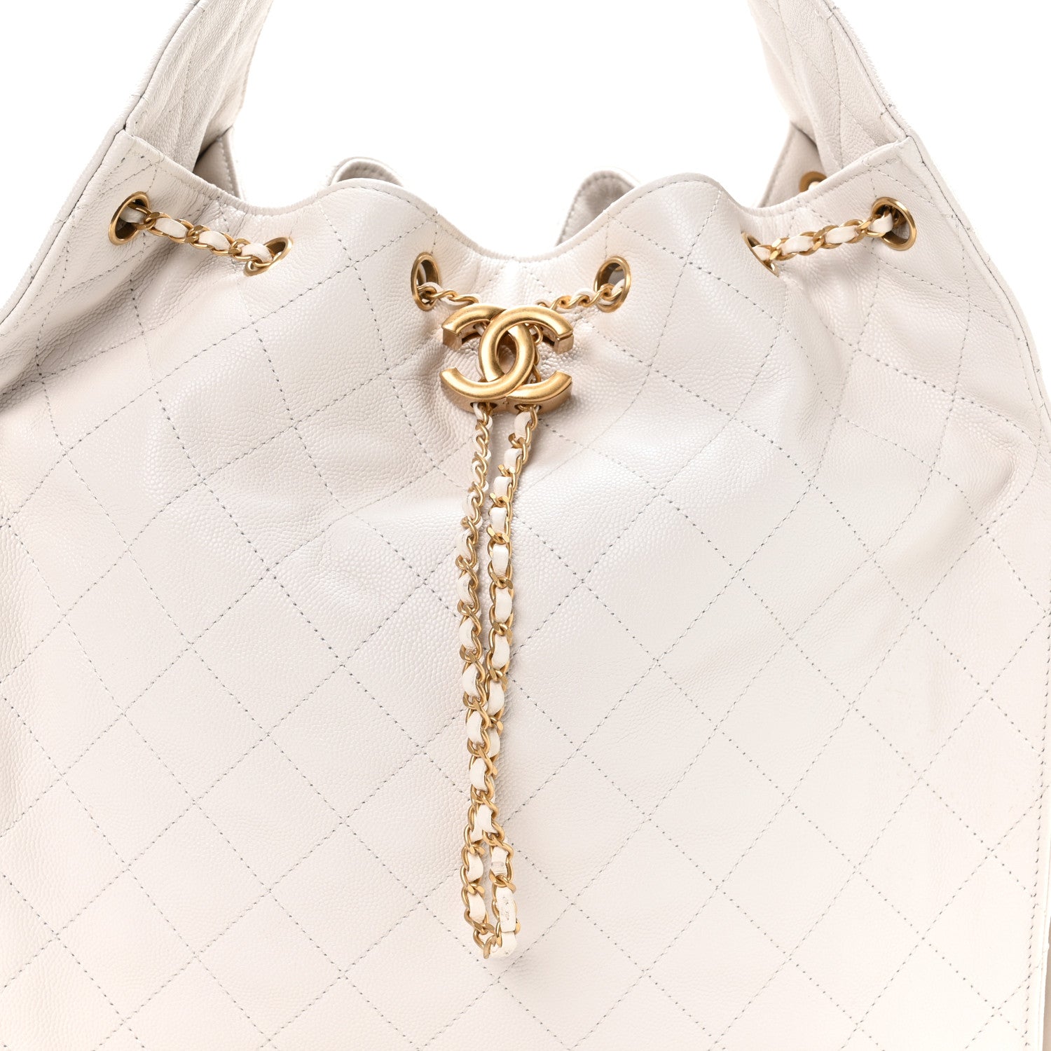 Chanel Caviar Quilted Medium Chanel 25 Handbag White 9 of 11