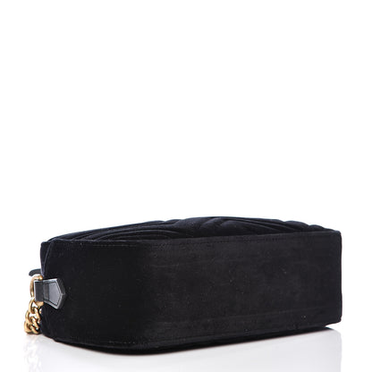 Gucci Velvet Matelasse Small GG Marmont Chain Shoulder Bag Black 3 of 11
