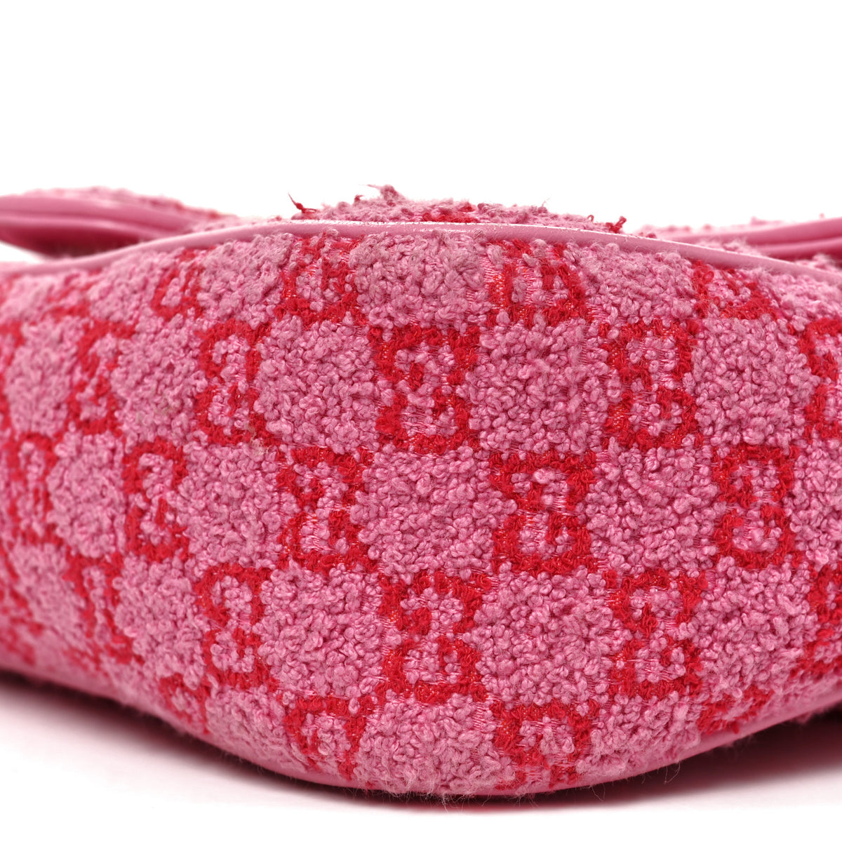 Sponge Boucle GG Monogram Small GG Marmont Shoulder Bag Pink Red