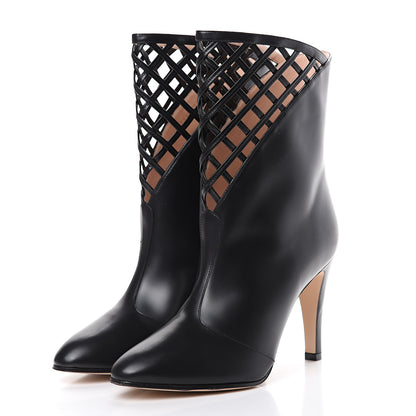 Gucci Plume Calfskin Damir Lattice Cutout Boots 38.5 Black 3 of 8