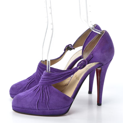 Christian Louboutin Suede Drapiday 120 Pumps 40.5 Violet 2 of 10