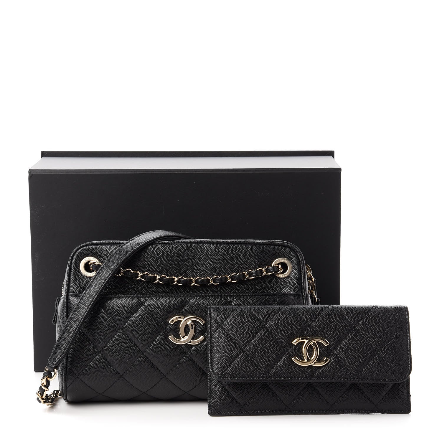 Chanel Caviar Quilted Small In & Out Camera Case Black 11 of 12