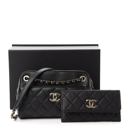Chanel Caviar Quilted Small In & Out Camera Case Black 11 of 12