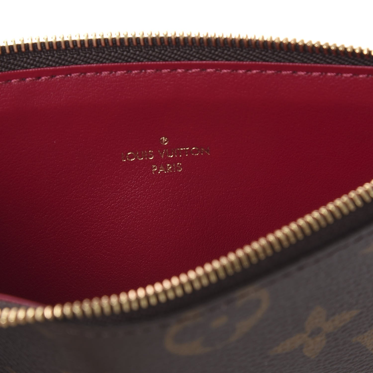 Louis Vuitton Monogram Felicie Chain Wallet Zippered Insert Fuchsia 7 of 8