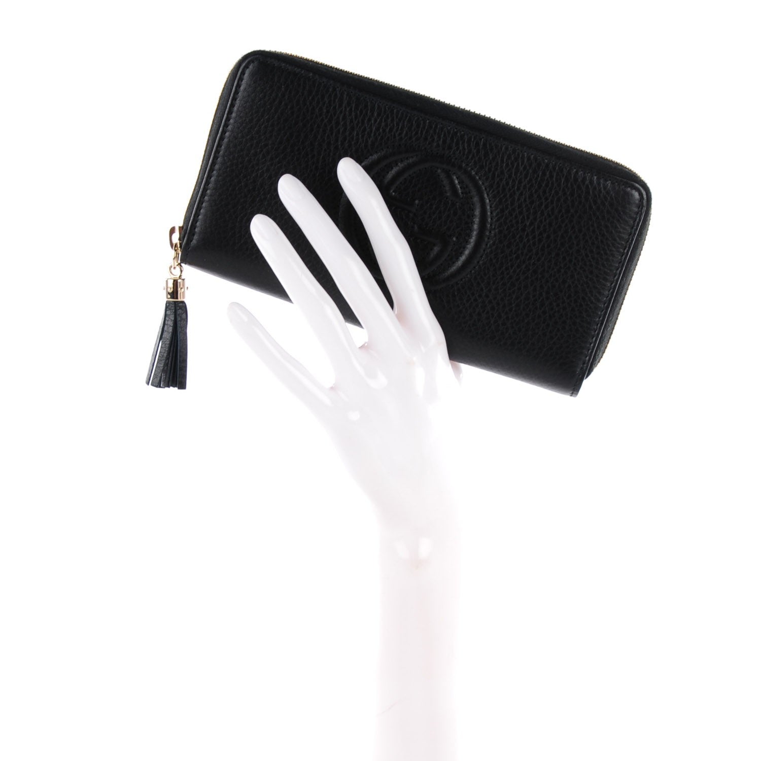 Gucci Pebbled Calfskin Soho Zip Around Wallet Black 2 of 7
