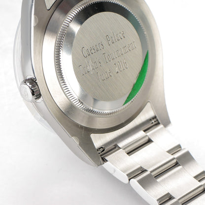 Rolex Stainless Steel 18K White Gold 41mm Oyster Perpetual Datejust Watch Black Roman 116334 6 of 9