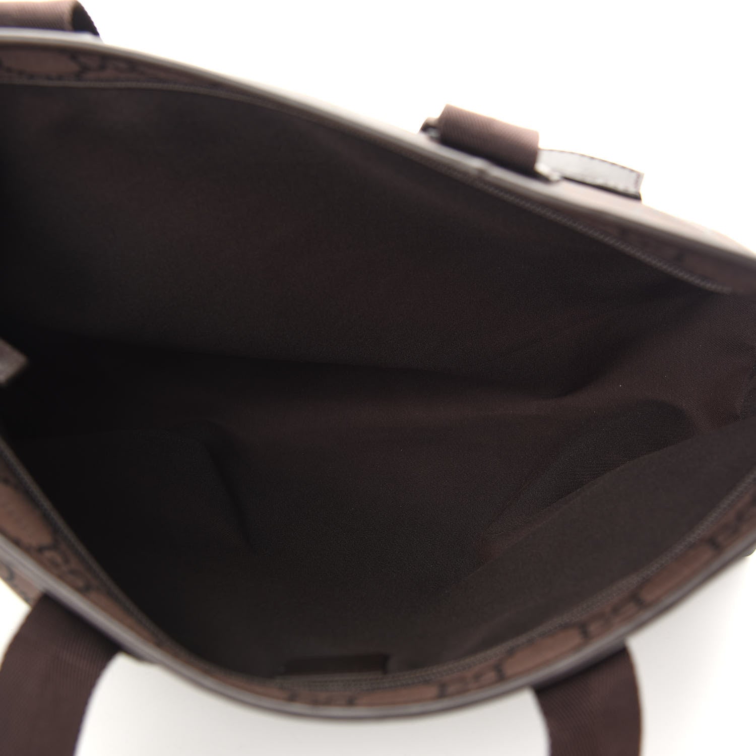 Gucci Nylon Monogram Calfskin Large Tote Bag Brown 4 of 8