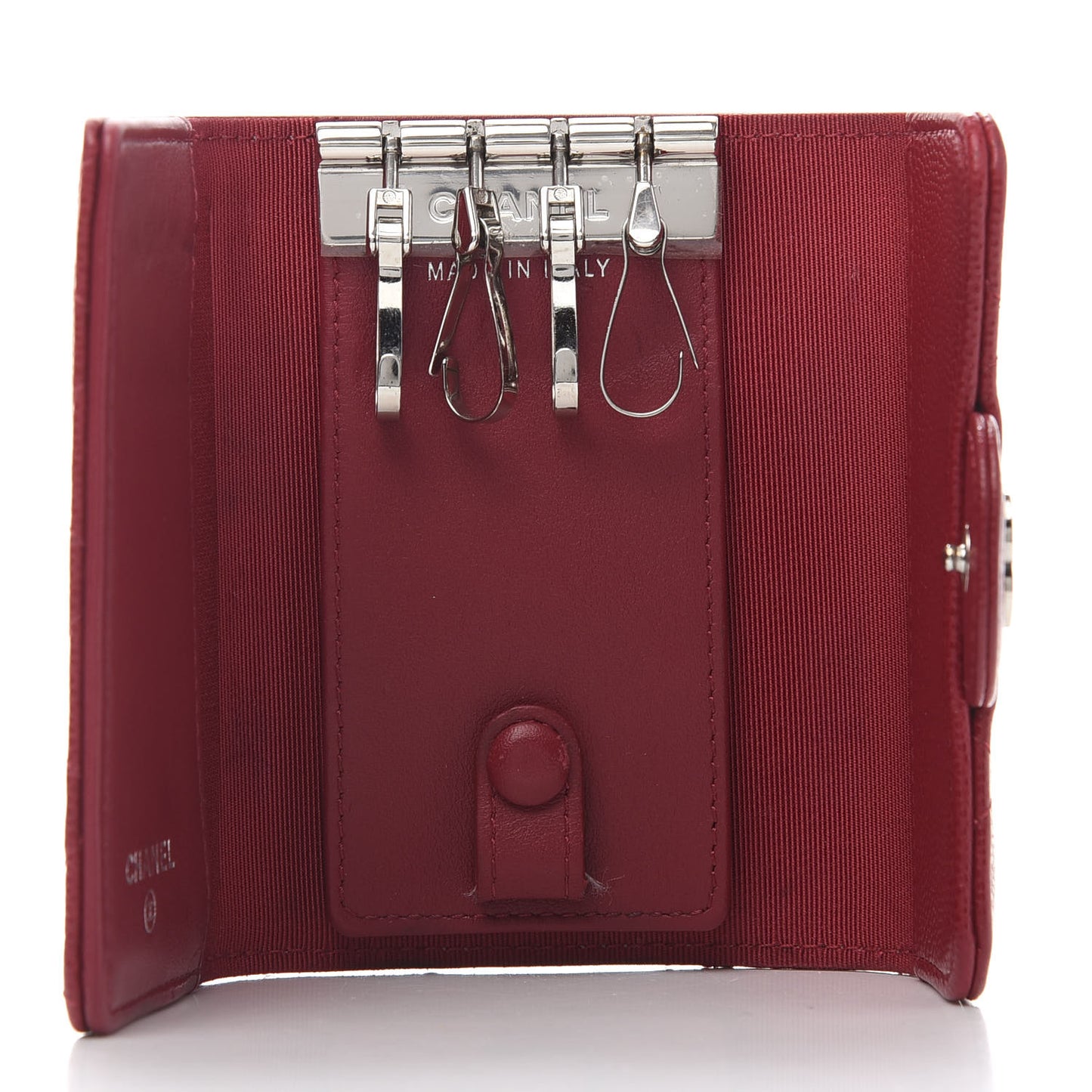 Caviar Quilted 4 Key Holder Red