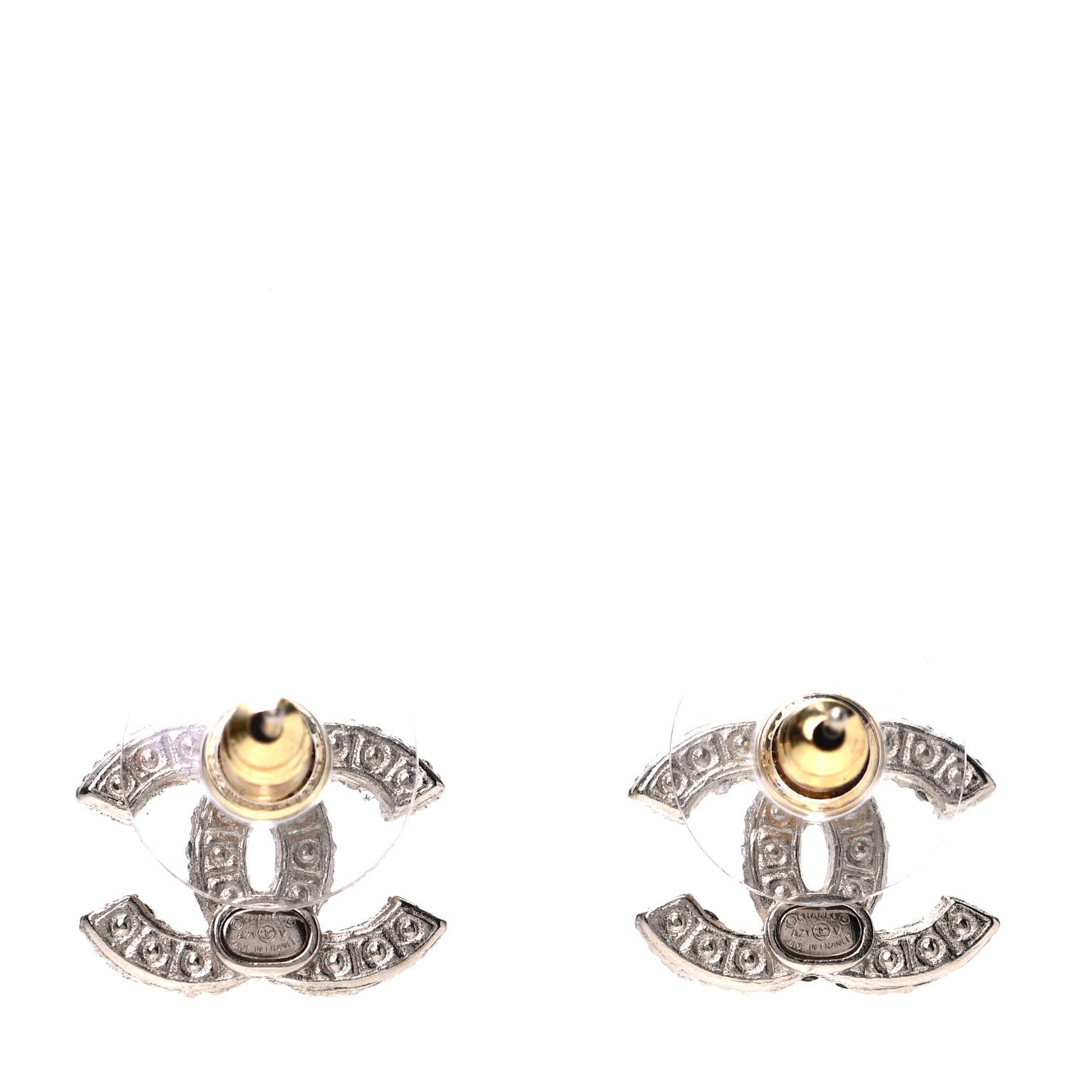 Chanel Pearl Crystal CC Earrings Gold 2 of 4