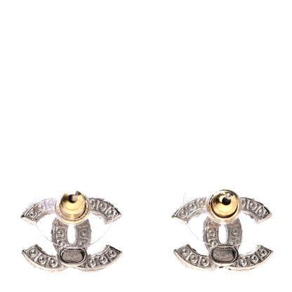 Chanel Pearl Crystal CC Earrings Gold 2 of 4