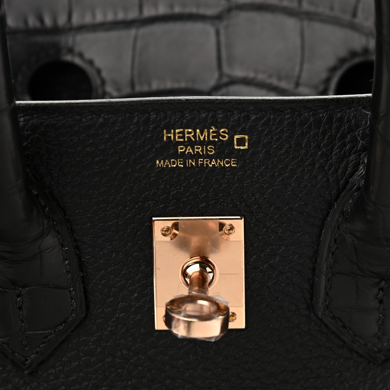Hermes Togo Matte Alligator Birkin Touch 25 Black 6 of 10