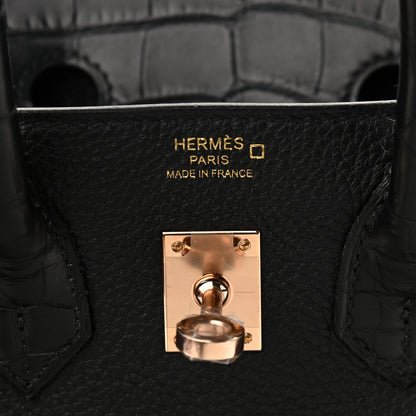 Hermes Togo Matte Alligator Birkin Touch 25 Black 6 of 10
