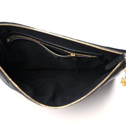 Chanel Caviar Chevron Quilted Large Ancient Greek Charms Cosmetic Case Black 5 of 10