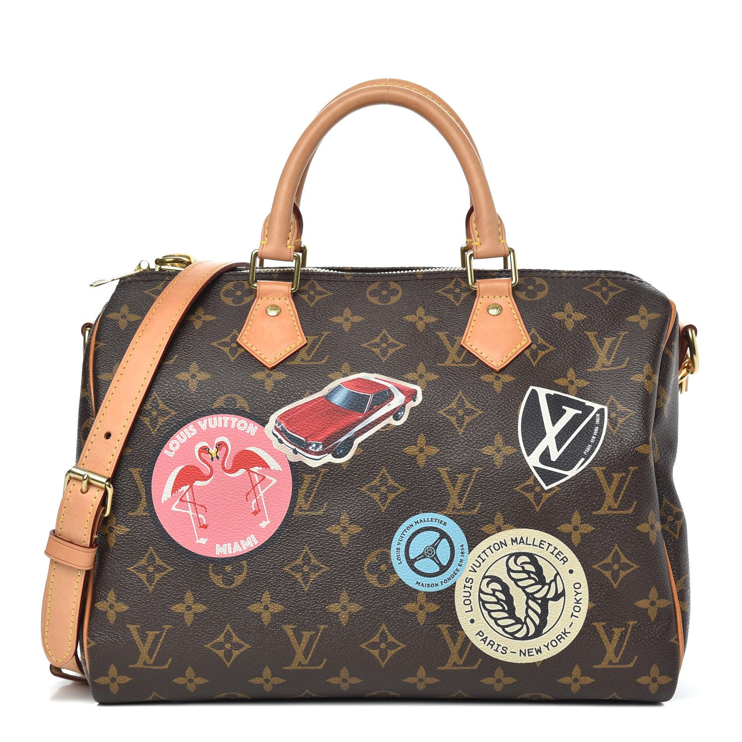 Louis Vuitton Monogram World Tour Speedy Bandouliere 30 1 of 10