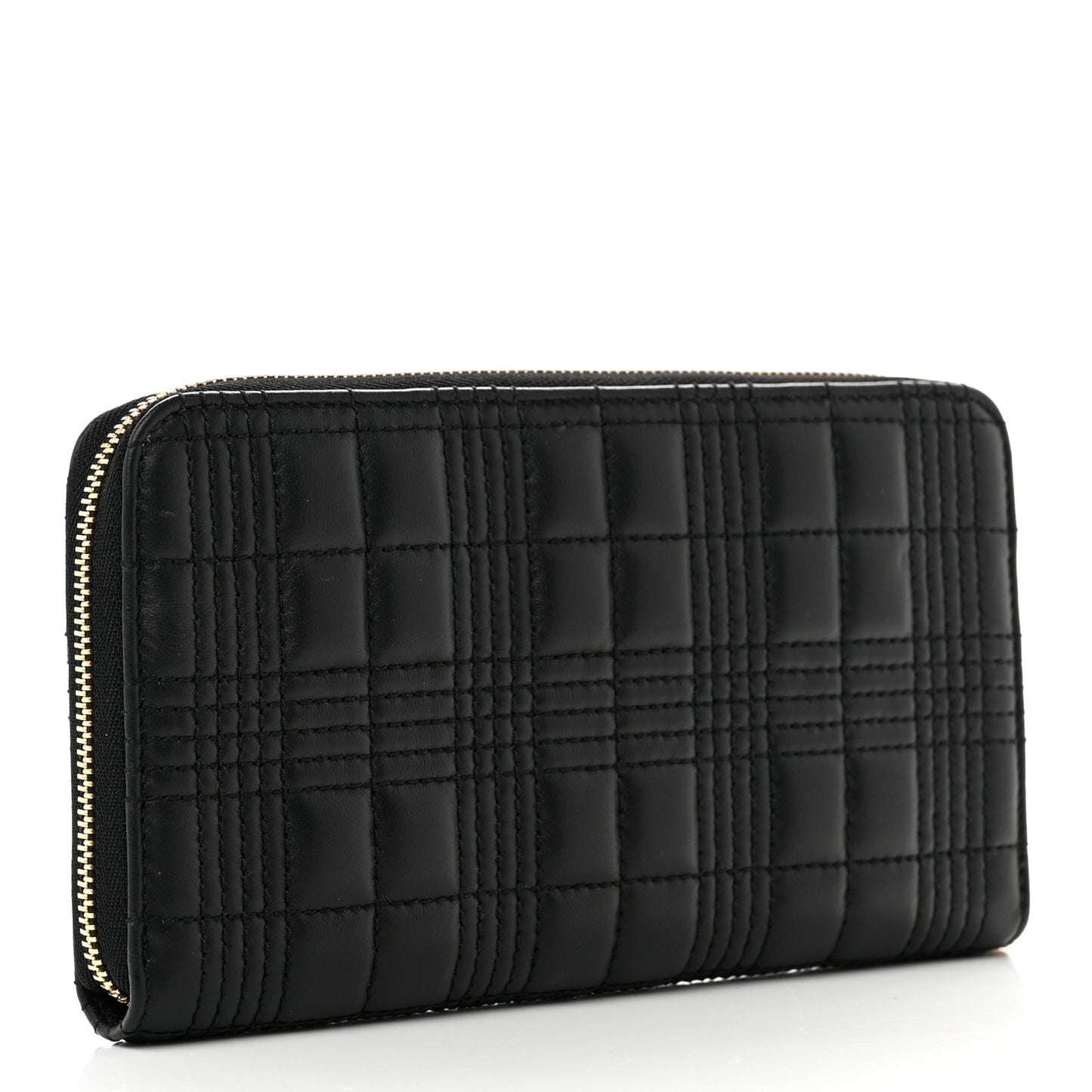 Lambskin Quilted Lola Zip Around Wallet Black