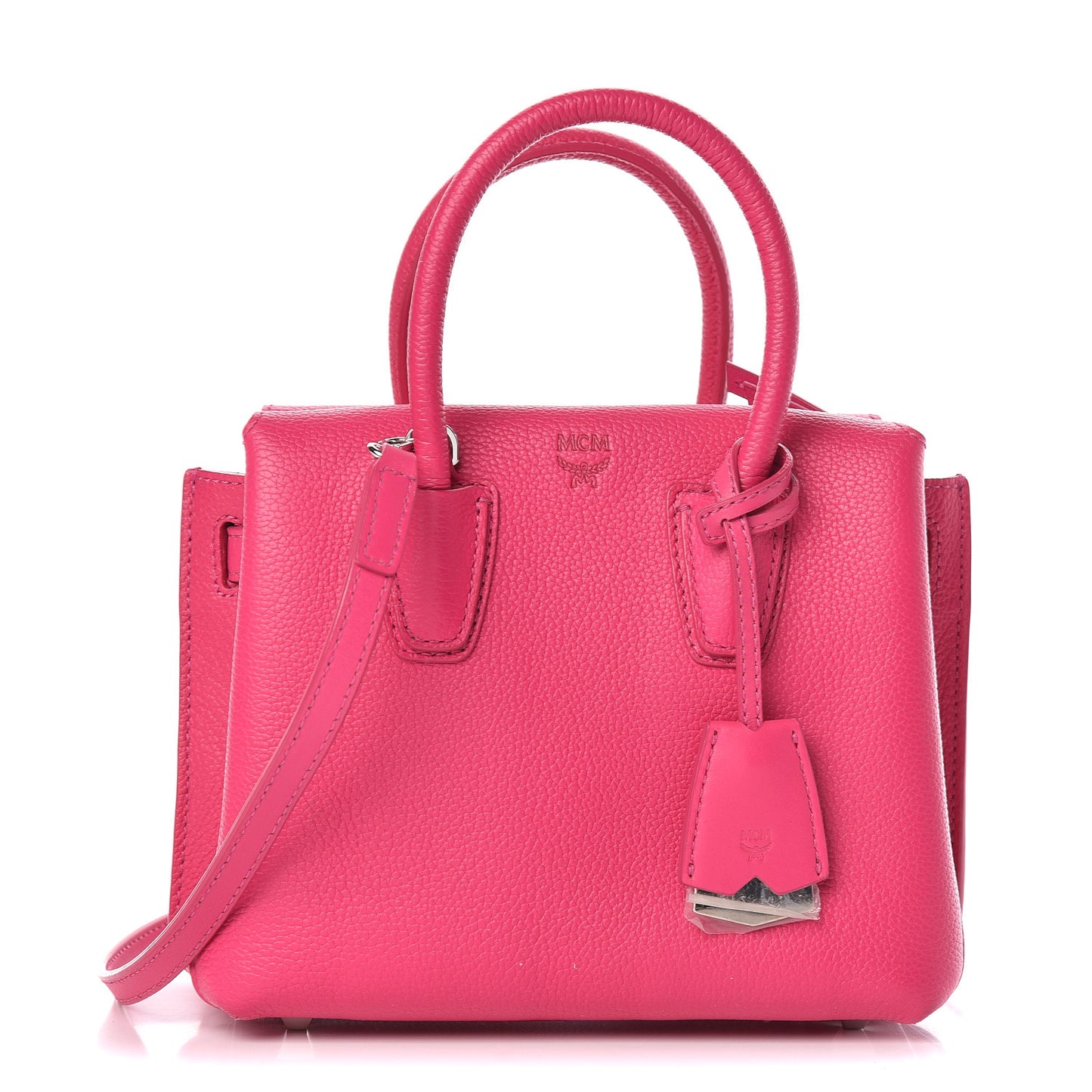 Grained Calfskin Mini Milla Tote Beetroot Pink