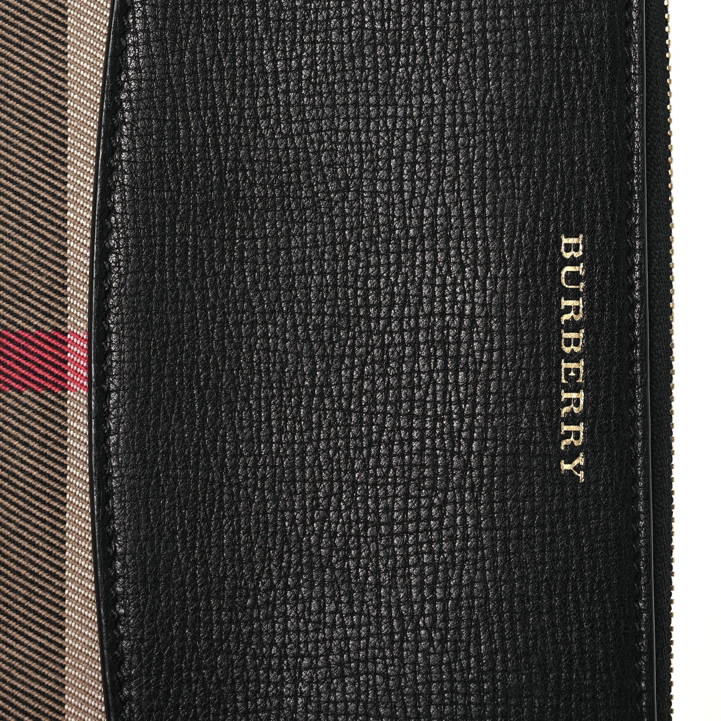 Calfskin Haymarket Check Elmore Zip Around Wallet Black