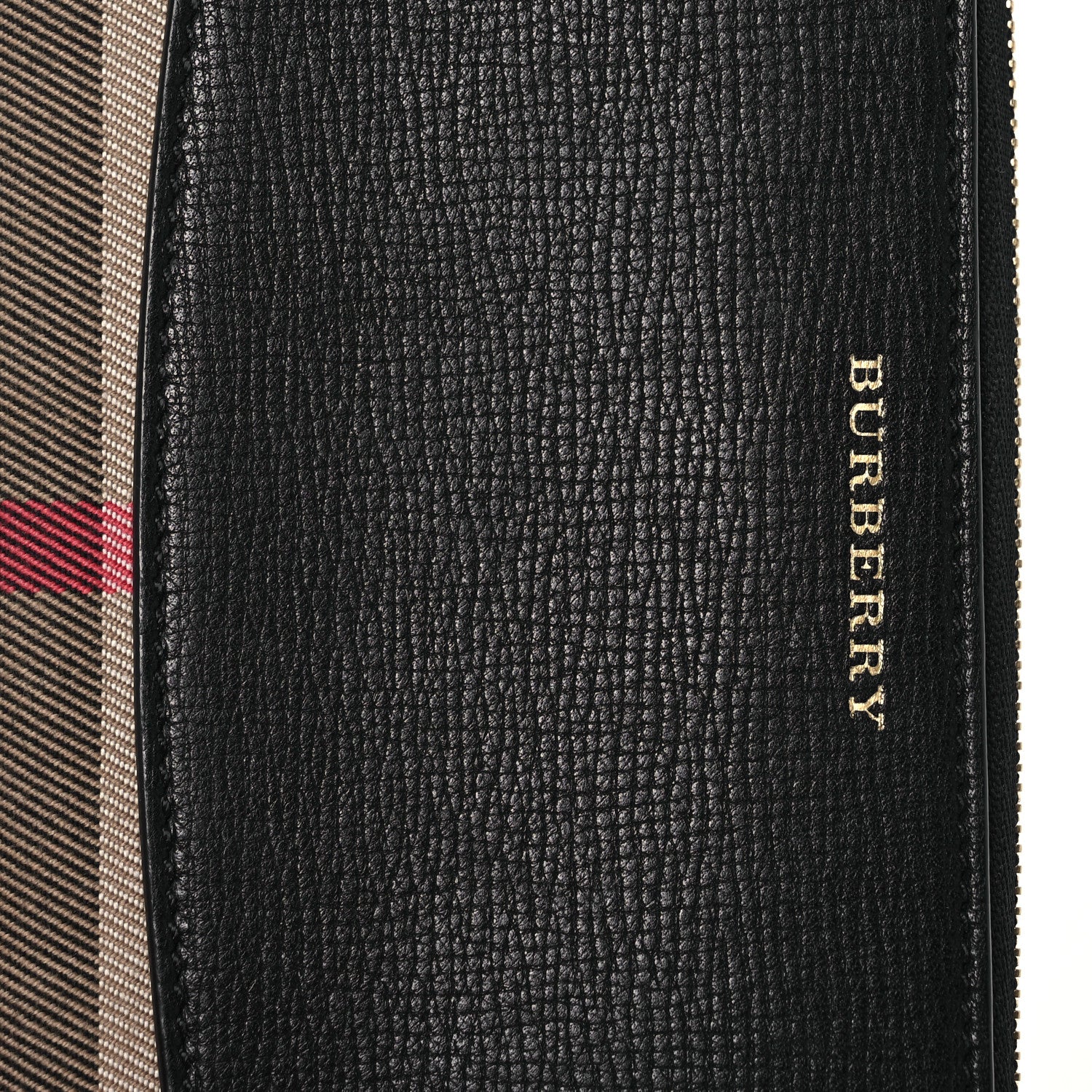Burberry Calfskin Haymarket Check Elmore Zip Around Wallet Black 13 of 14