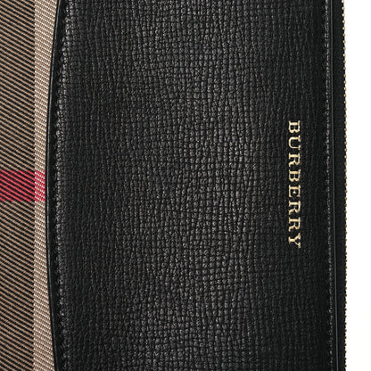 Burberry Calfskin Haymarket Check Elmore Zip Around Wallet Black 13 of 14