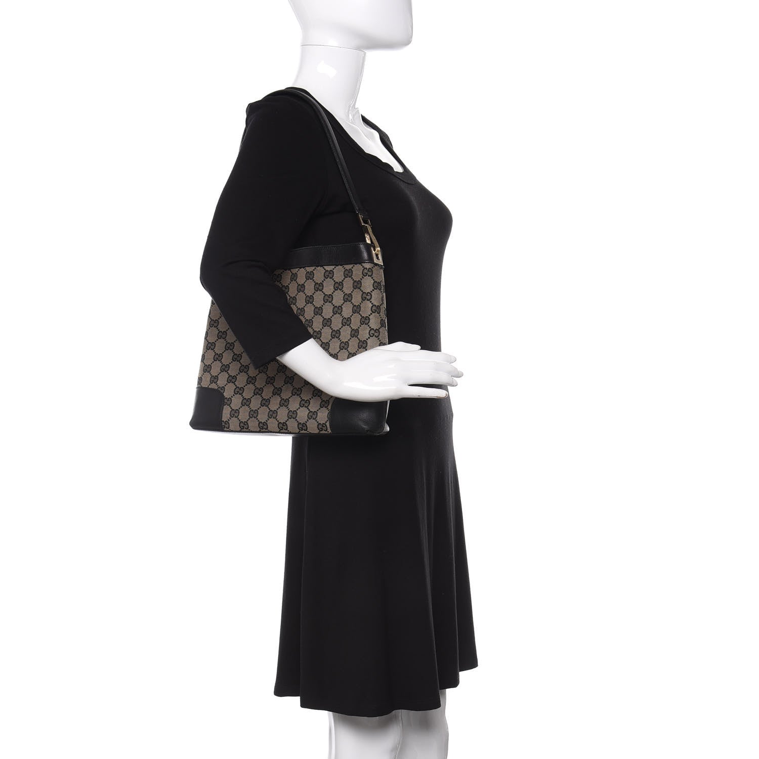 Gucci Monogram Shoulder Bag Black 2 of 10