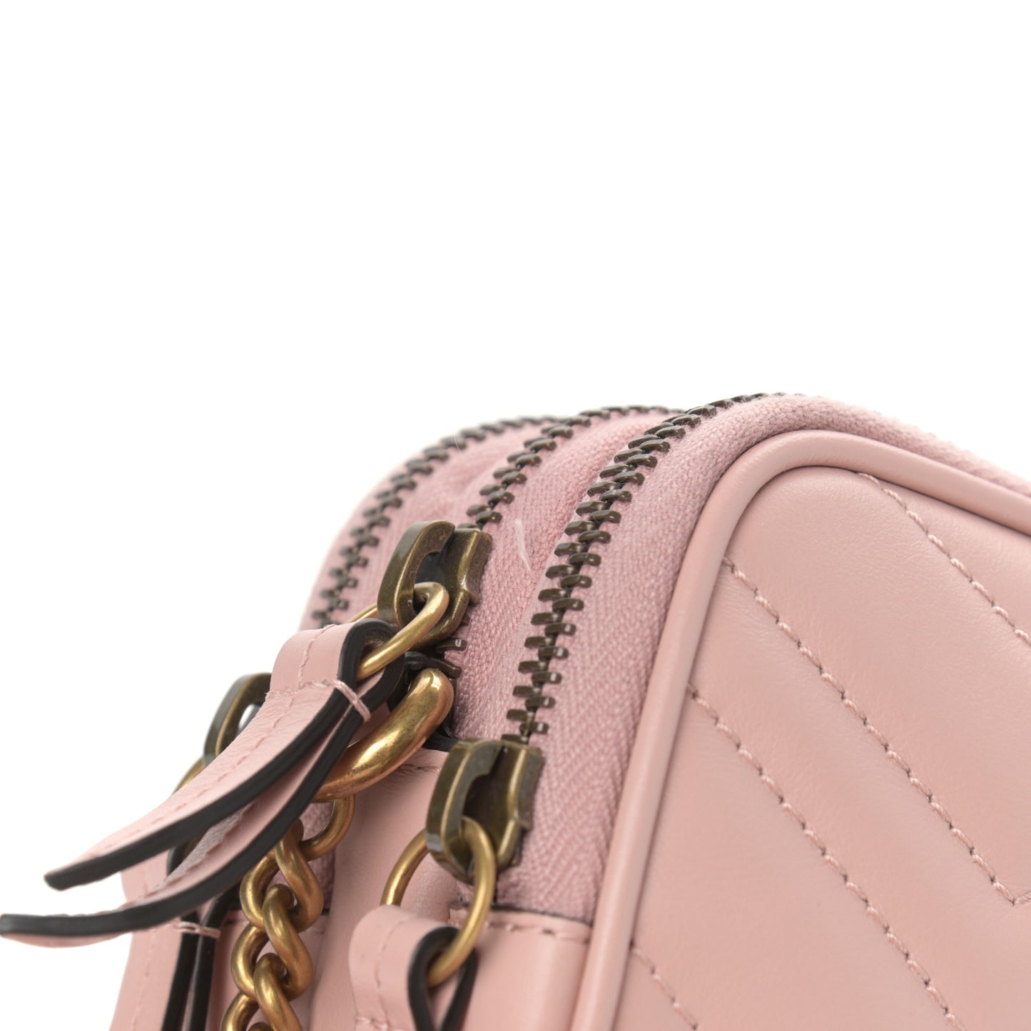 Calfskin Matelasse Mini GG Marmont Chain Crossbody Bag Perfect Pink
