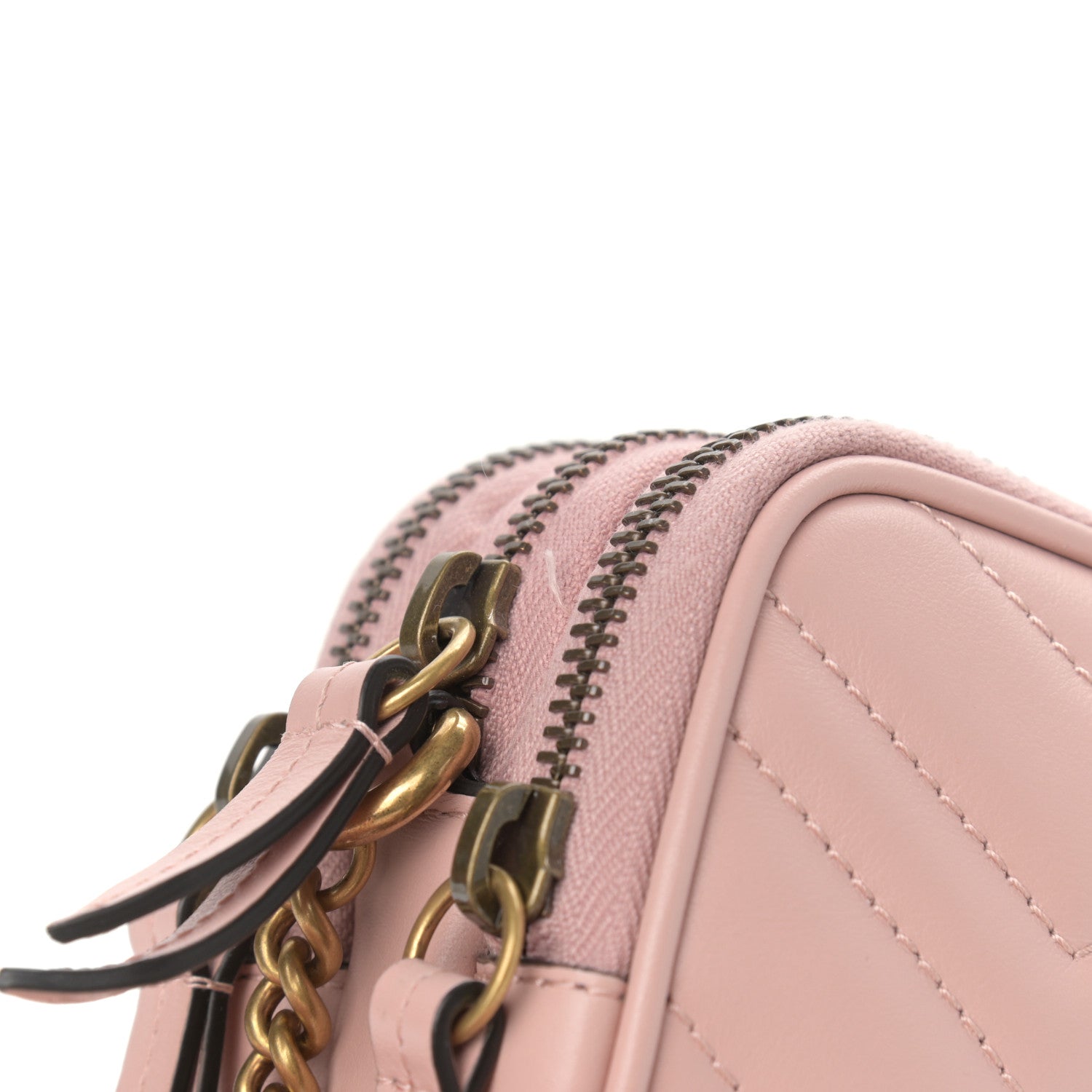 Gucci Calfskin Matelasse Mini GG Marmont Chain Crossbody Bag Perfect Pink 12 of 13