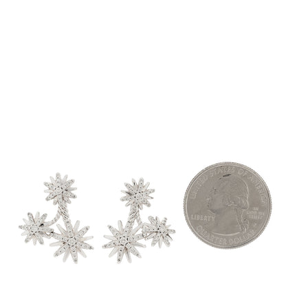 David Yurman Sterling Silver Diamond Starburst Double Drop Earrings 2 of 4